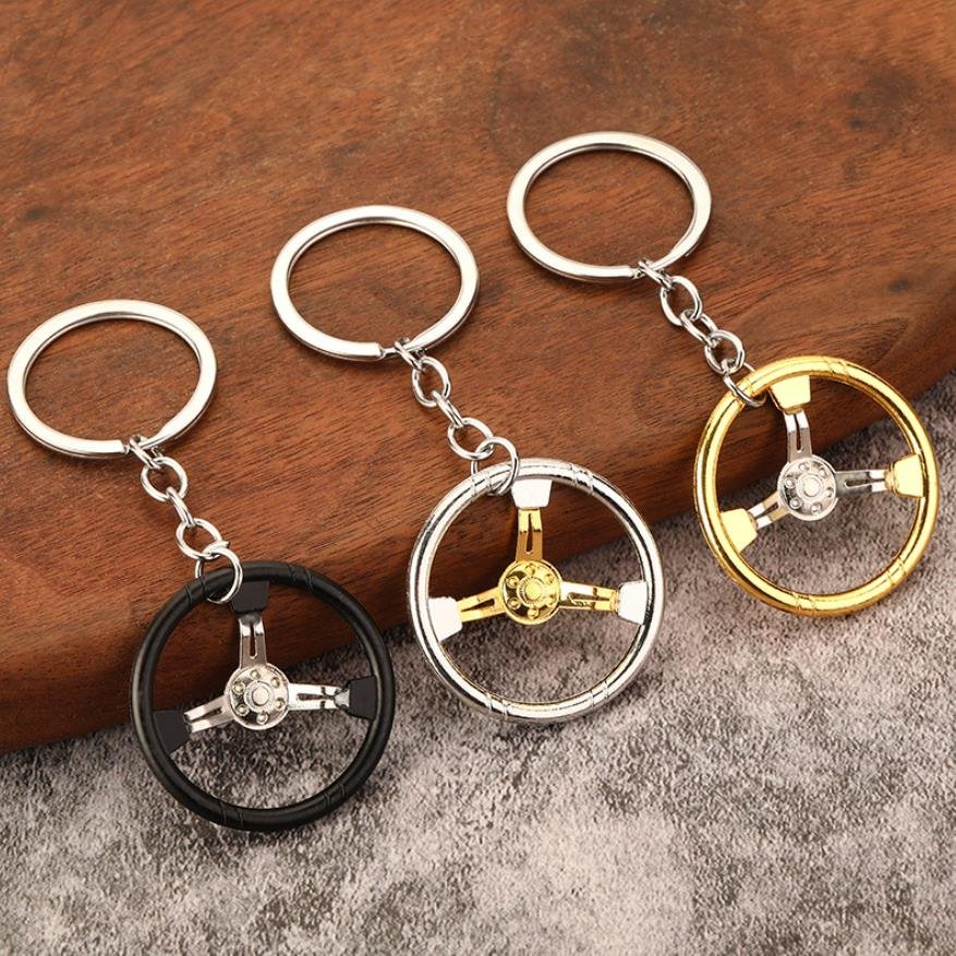 Car Metal Keychain Turbo Gear Hub Pendant Brake Disc Shock Absorber Gear Keychain